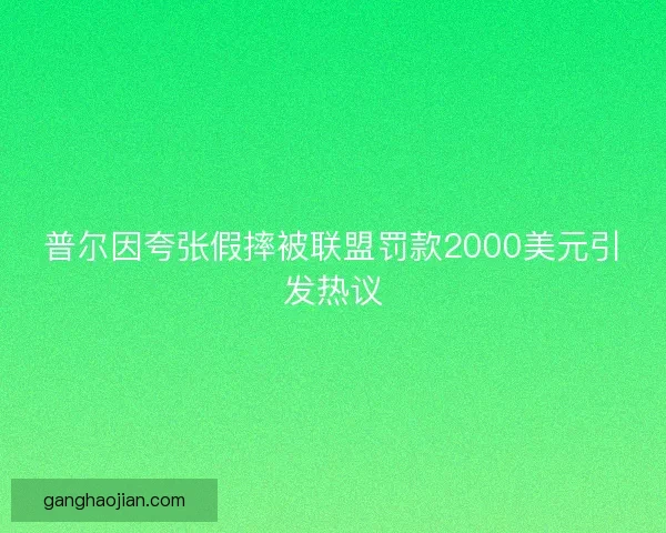 普尔因夸张假摔被联盟罚款2000美元引发热议